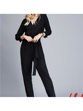 H&M Black Polka Dot Jumpsuit. Size 4.